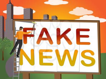Fake News Billboard Meaning Misinformation 3d Illustration