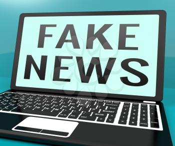 Laptop With A Fake News Message 3d Illustration