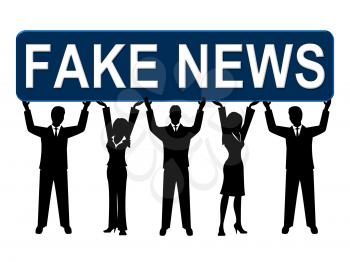 People Holding A Fake News Sign 3d Illustration