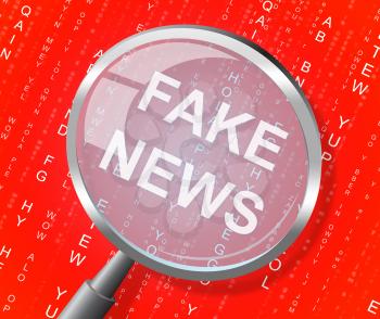 Fake News Magnifier Meaning Distorted Truth 3d Illustration