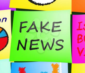 Fake News Green Note Means Untrue 3d Illustration