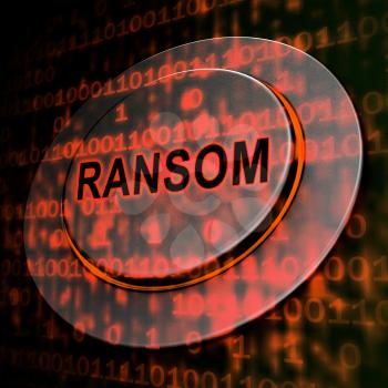 Ransom Computer Hacker Data Extortion 3d Rendering Shows Ransomware Used To Attack Computer Data And Blackmail