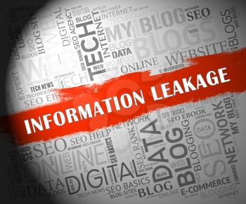 Information Leakage Unprotected Digital Flow 2d Illustration Shows Loss Of Data From Leaky Resources Or Mainframe Malfunction