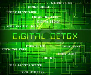 Digital Detox Digital Gadget Cleanse 2d Illustration Shows Rehabilitation From Using A Smartphone Internet Or Laptop