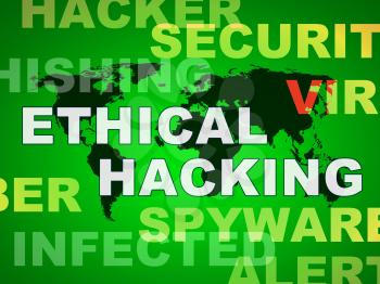 Ethical Hacking Data Breach Tracking 2d Illustration Shows Corporate Tracking To Stop Technology Threats Vulnerability And Exploits