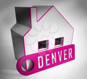 Denver Real Estate Icon Illustrates Colorado Property And Investment Housing. Realty Purchasing And Selling - 3d Illustration