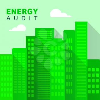 Home Energy Audit Apartments Show Saving Power And Reducing Costs. Conservation Of Electricity And Heat Evaluation - 3d Illustration