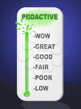 Proactive Vs Reactive Icon Representing Taking Aggressive Initiative Or Reacting. Taking Charge Versus Late Action - 3d Illustration