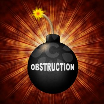 Obstruction Of Justice And Corruption Bomb Meaning Impeding A Legal Case 3d Illustration. Hindering The Process Of Law