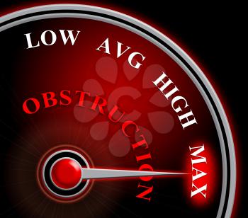 Obstruction Of Justice And Corruption Gauge Meaning Impeding A Legal Case 3d Illustration. Hindering The Process Of Law