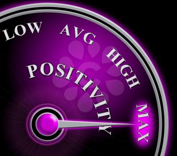 Positive Versus Negative Gauge Depicting Reflective State Of Mind. Motivation And Optimism Vs Pessimism - 3d Illustration