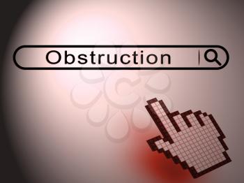 Obstruction Of Justice And Corruption Search Meaning Impeding A Legal Case 3d Illustration. Hindering The Process Of Law