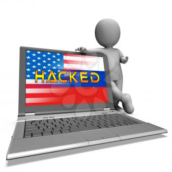 Election Hacking Russian Espionage Attacks 3d Illustration Shows Hacked Elections Or Ballot Vote Risk From Russia Online Like US Dnc Server Breach