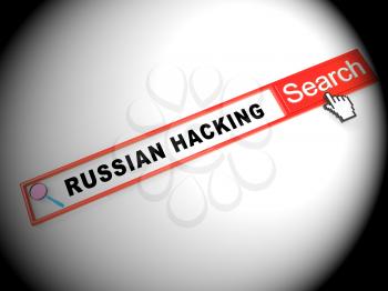 Russia Hacking American Elections Data 3d Illustration Shows Kremlin Spy Hackers On Internet Attack Usa Election Security Or Cybersecurity