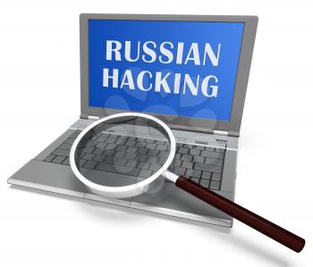 Russian Hacking Election Attack Alert 3d Illustration Shows Spying And Data Breach Online. Digital Hacker Protection Against Moscow To Protect Democracy Against Malicious Spy