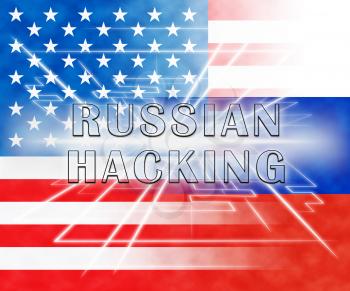 Election Hacking Russian Espionage Attacks 3d Illustration Shows Hacked Elections Or Ballot Vote Risk From Russia Online Like US Dnc Server Breach