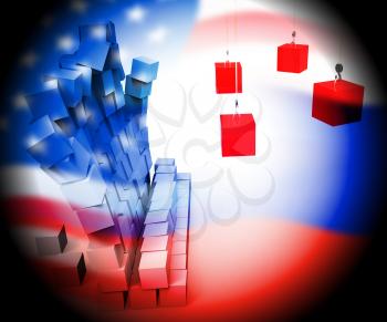 Election Hacking Russian Espionage Attacks 3d Illustration Shows Hacked Elections Or Ballot Vote Risk From Russia Online Like US Dnc Server Breach