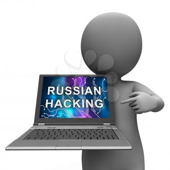 Russian Hacking Election Attack Alert 3d Illustration Shows Spying And Data Breach Online. Digital Hacker Protection Against Moscow To Protect Democracy Against Malicious Spy