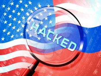 Election Hacking Russian Espionage Attacks 3d Illustration Shows Hacked Elections Or Ballot Vote Risk From Russia Online Like US Dnc Server Breach