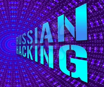 Russian Hacking Election Attack Alert 3d Illustration Shows Spying And Data Breach Online. Digital Hacker Protection Against Moscow To Protect Democracy Against Malicious Spy