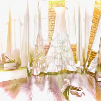 Dress of the bride.