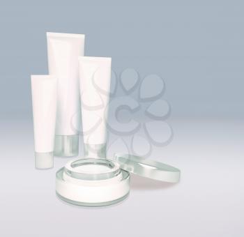 Skin care isolated on gray.
