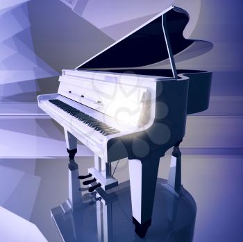 Grand piano on a scene.