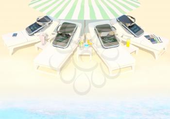 At the sea. Beach. Rest.