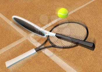 Tennis; racket; tennis clay court