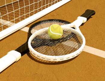 Tennis; racket; tennis clay court