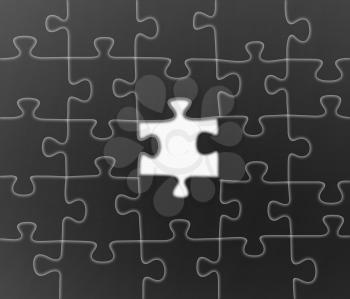 Puzzle with one piece missing
