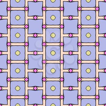 Abstract blue, purple background with squares in cartoon style.