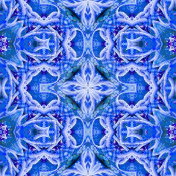 Blue kaleidoscope pattern. Abstract background ideal for wallpaper pattern and other work.