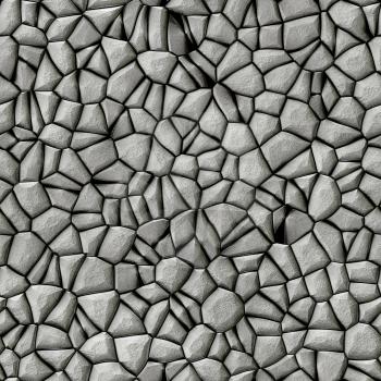 Abstract surface made from grey cobble stones.