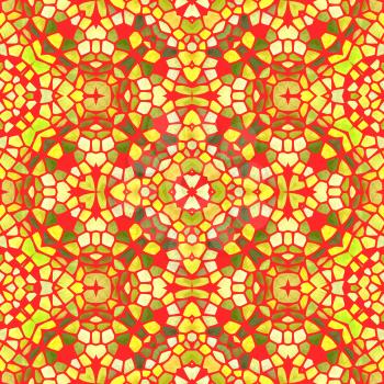 Yellow kaleidoscope seamless abstract background illustration.