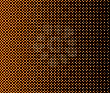 Basic halftone dots effect in black and orange color. Halftone effect. Dot halftone. Black orange halftone. Halftone background. Left to right.