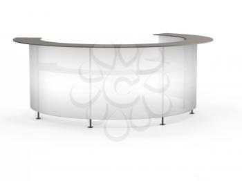 Transparent reception. 3d render on white background