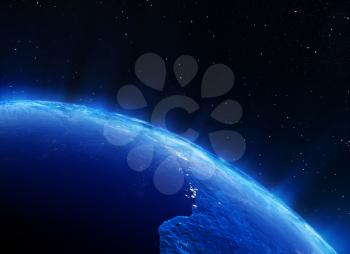 Africa city lights. Elements of this image furnished by NASA 3d rendering