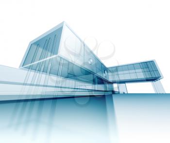Construction architecture. Building design and 3d rendering model my own