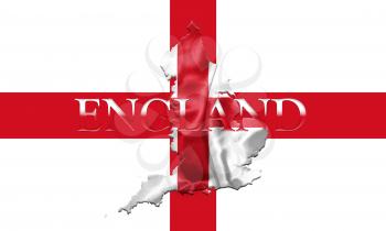 Flag of England With Map and Country Name On It On It 3D illustration