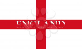 Flag of England With Country Name On It 3D illustration