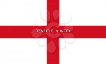 Flag of England With Country Name On It 3D illustration