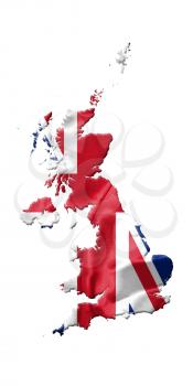 United Kingdom Map With Flag On It Isolated On White Background 3D illustration