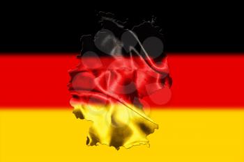 Map of Germany with national flag on background