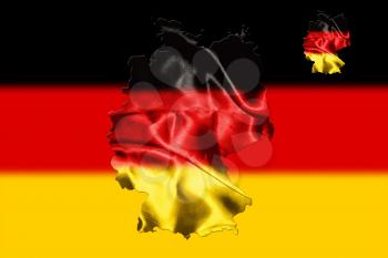 Map of Germany with national flag on background