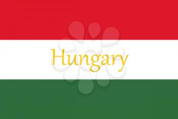 Hungarian National Flag With Hungary Written On It 3D illustration 