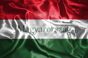 Hungarian National Flag With Hungary Written On It 3D illustration