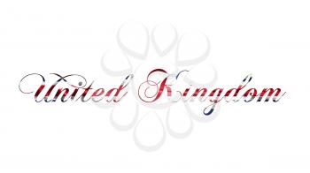 United Kingdom Text Written  On White Background 3D illustration