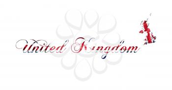 United Kingdom Text Written  On White Background 3D illustration