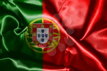 Portugal National Flag Waving In The Wind 3D illustration